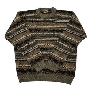 Vintage High Sierra Men's Fair Isle Wool Blend Sweater Academia Grandpa XLarge